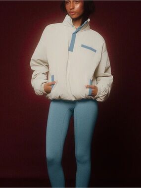 Set Active Nylon Puff Quarter Snap Jacket